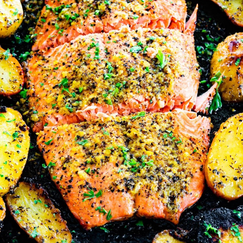 Garlic Oven Roasted Salmon ( 1lb )